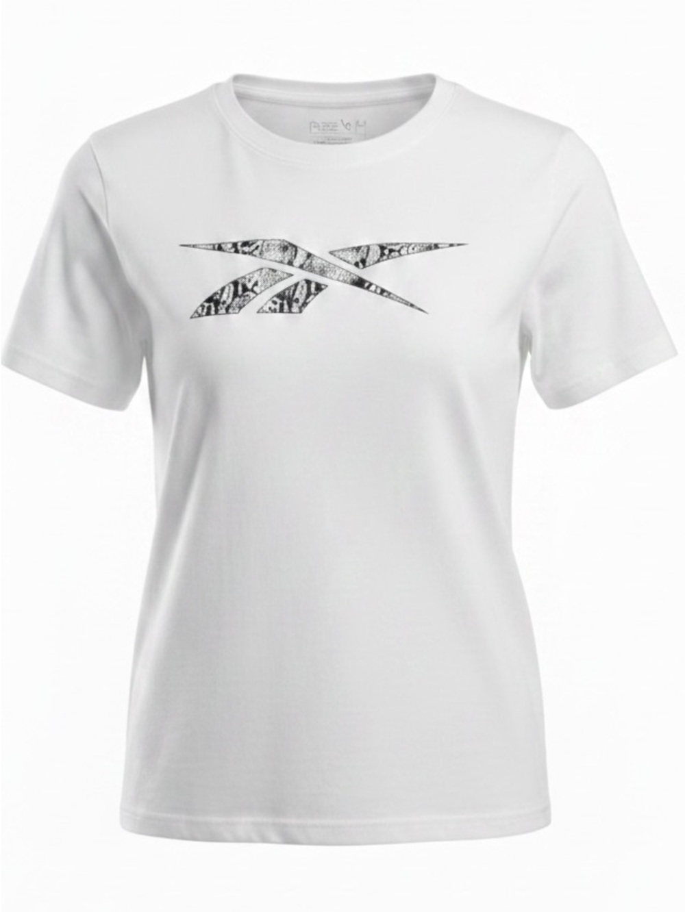 Reebok White Women's Short Sleeve  Cotton Logo Crewneck Tee Size Large